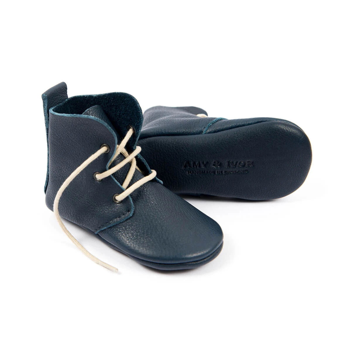 Leather High Tops In Ink By Amy & Ivor - Image 4