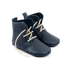 Leather High Tops In Ink By Amy & Ivor