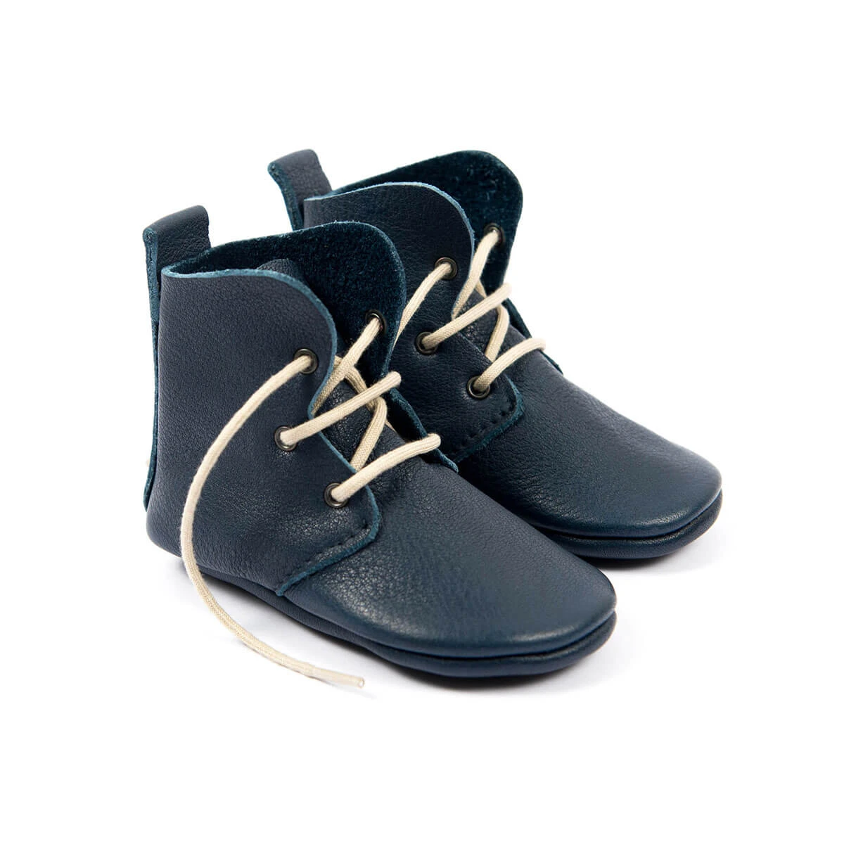 Leather High Tops In Ink By Amy & Ivor