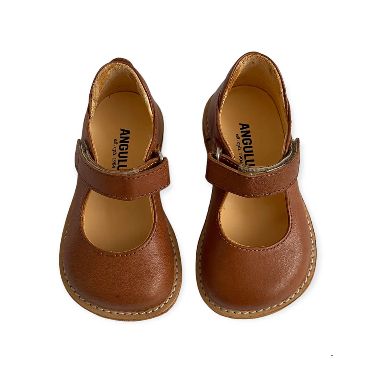 Starter Mary Janes In Cognac (Wide Fit) By Angulus - Image 3