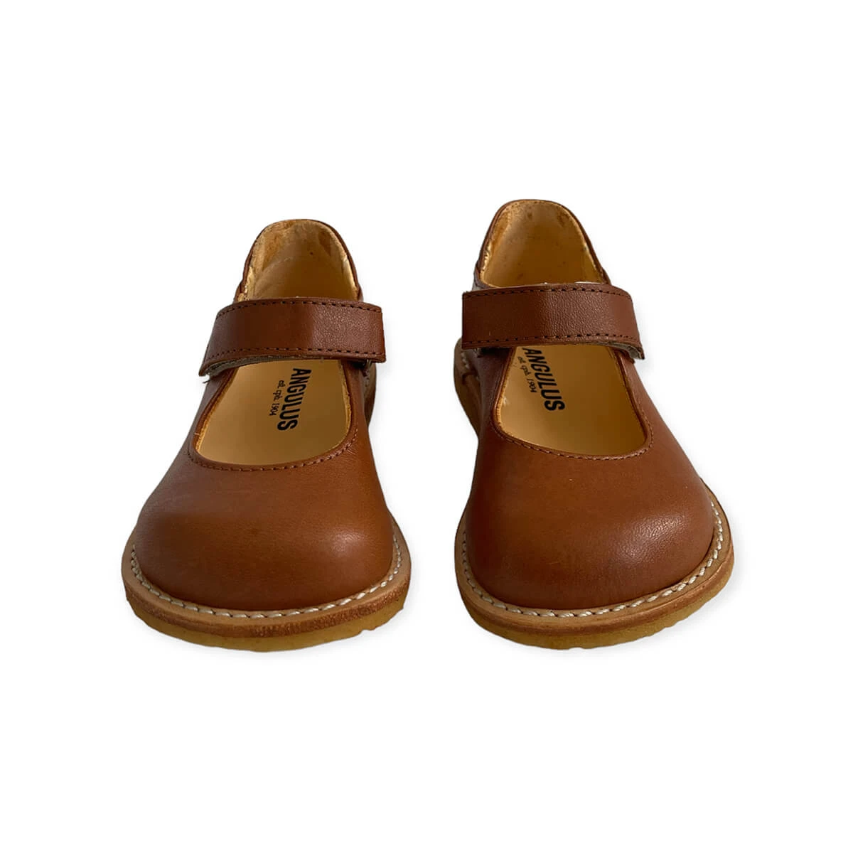 Starter Mary Janes In Cognac (Wide Fit) By Angulus - Image 2