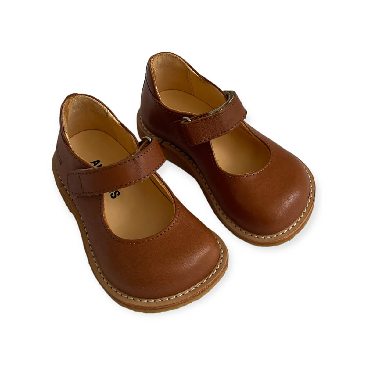 Starter Mary Janes In Cognac (Wide Fit) By Angulus - Image 4