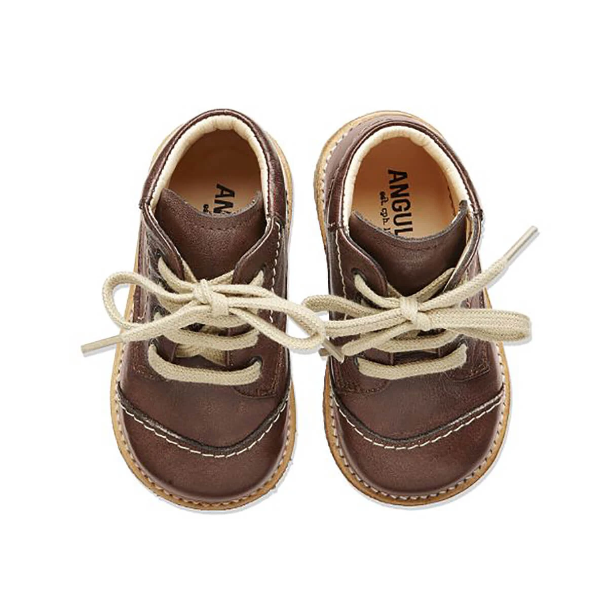 Lace Up Starter Boots In Angulus Brown With Contrast Stitching By Angulus - Image 2