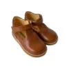 Scallop T Bar Starter Mary Janes In Cognac By Angulus