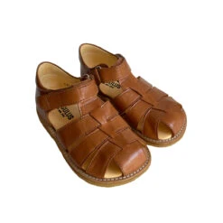 Fisherman Sandals In Cognac (Wide Fit) By Angulus