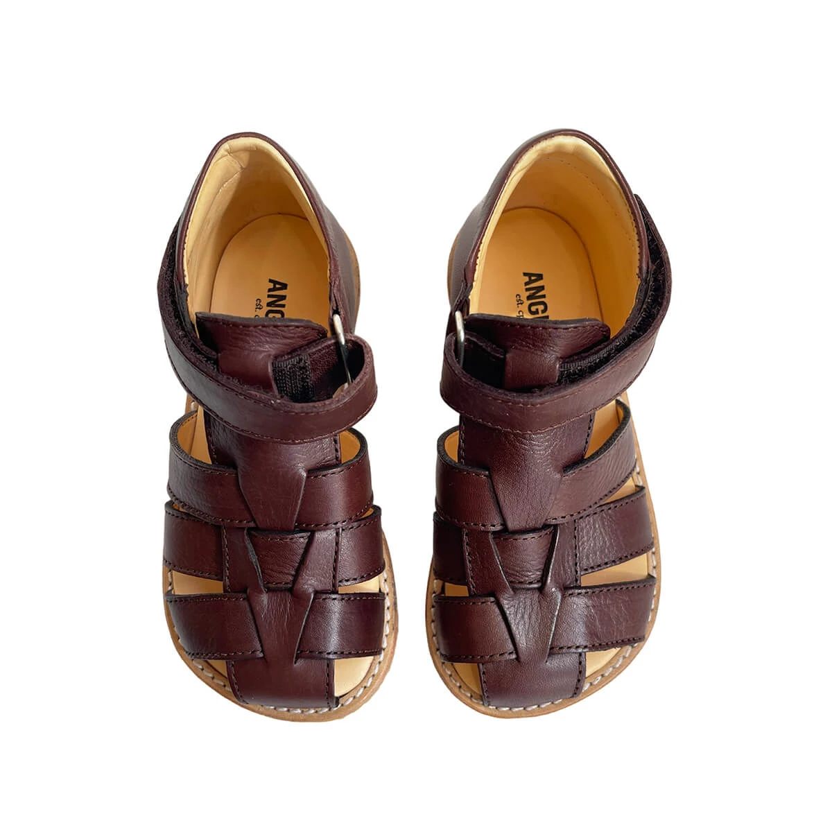 Fisherman Starter Sandals In Dark Brown (Wide Fit) By Angulus - Image 2