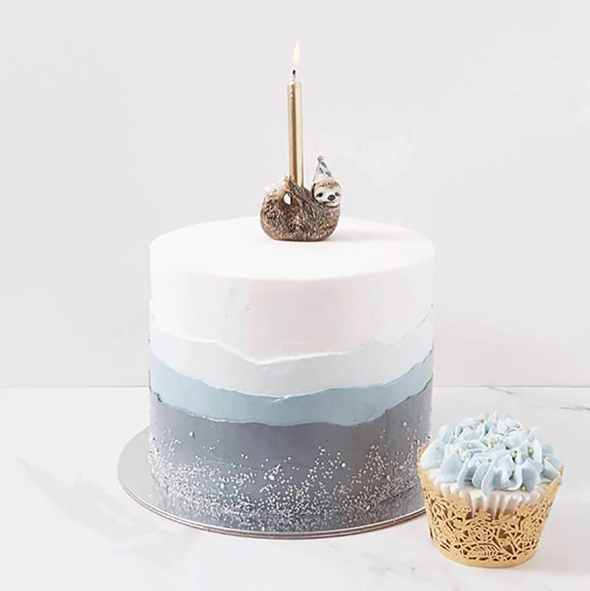 Sloth Party Animal Ceramic Cake Topper By Camp Hollow - Image 3