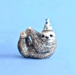 Sloth Party Animal Ceramic Cake Topper By Camp Hollow