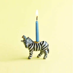 Zebra Party Animal Ceramic Cake Topper By Camp Hollow
