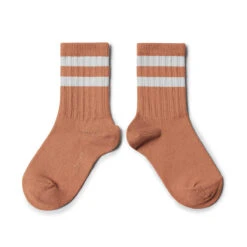 Nico Ribbed Varsity Crew Socks In Bois De Rose By Collegien