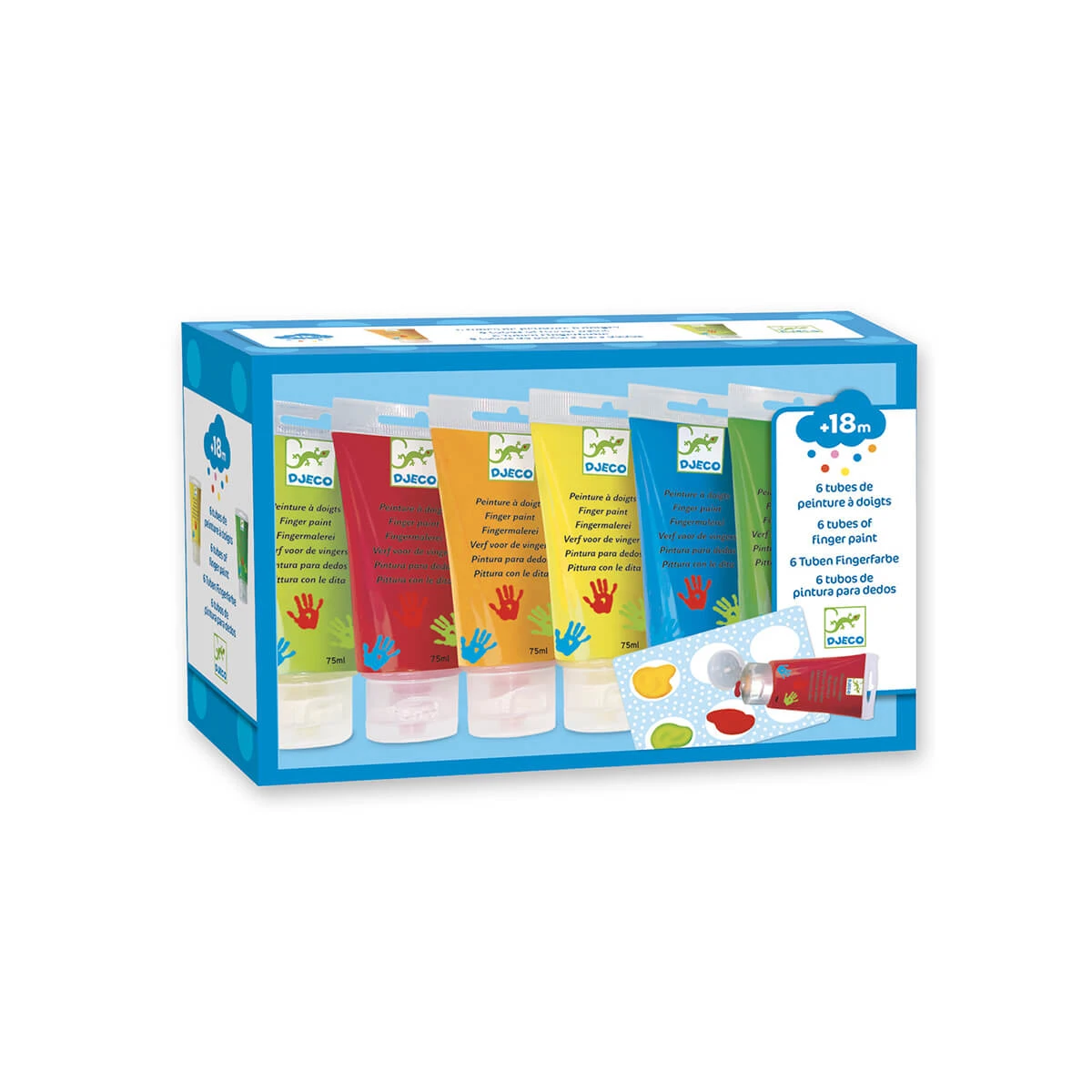 Set Of 6 Finger Paints Tubes In Brights By Djeco