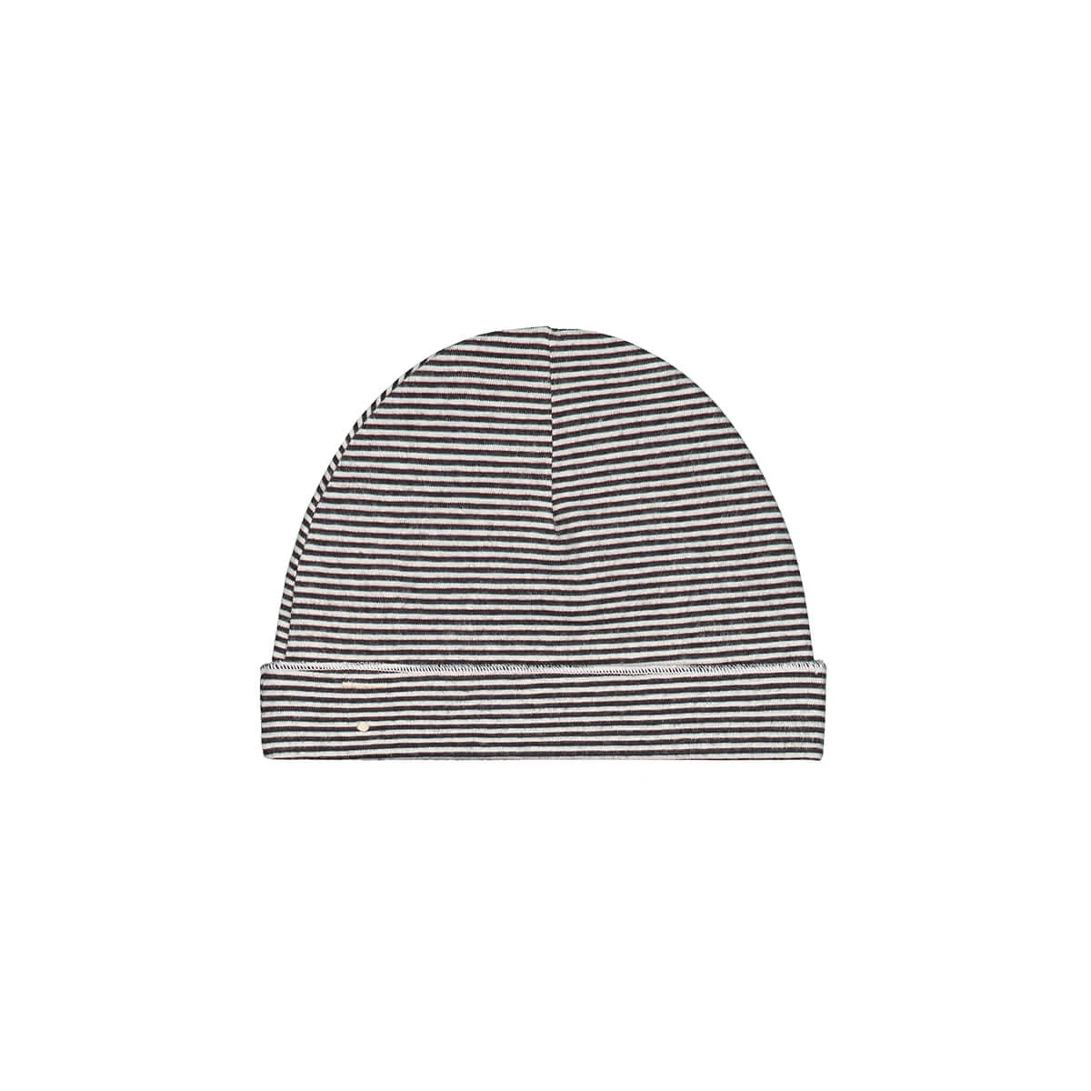 Stripe Baby Beanie In Nearly Black By Gray Label