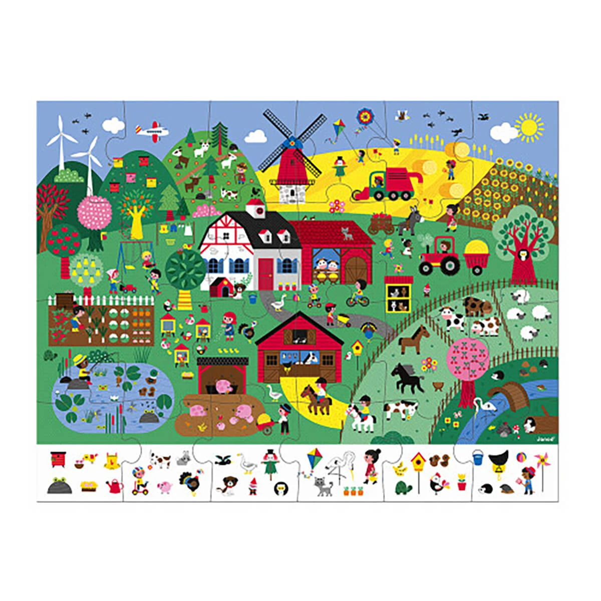 The Farm 24 Piece Observational Jigsaw Puzzle In Carry Case By Janod - Image 3