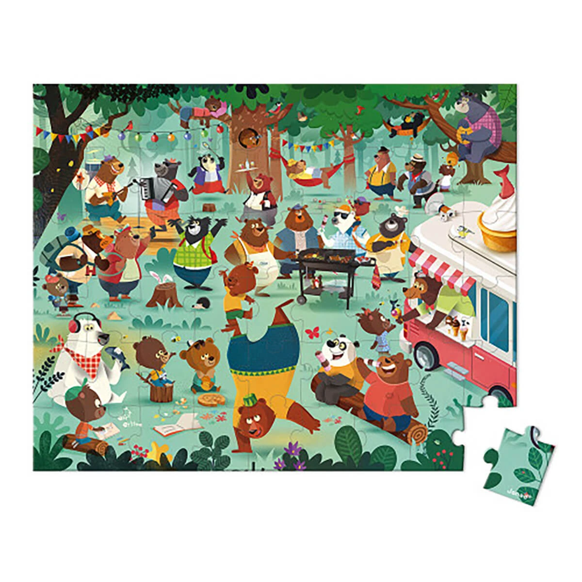 Family Bears 54 Piece Jigsaw Puzzle In Carry Case By Janod - Image 2