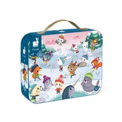 Snow Party 36 Piece Jigsaw Puzzle In Carry Case By Janod