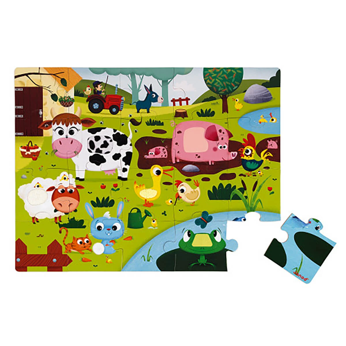 Farm Animals 20 Piece Tactile Jigsaw Puzzle By Janod - Image 2