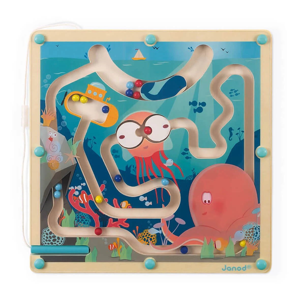 Ocean Wooden Magnetic Maze By Janod