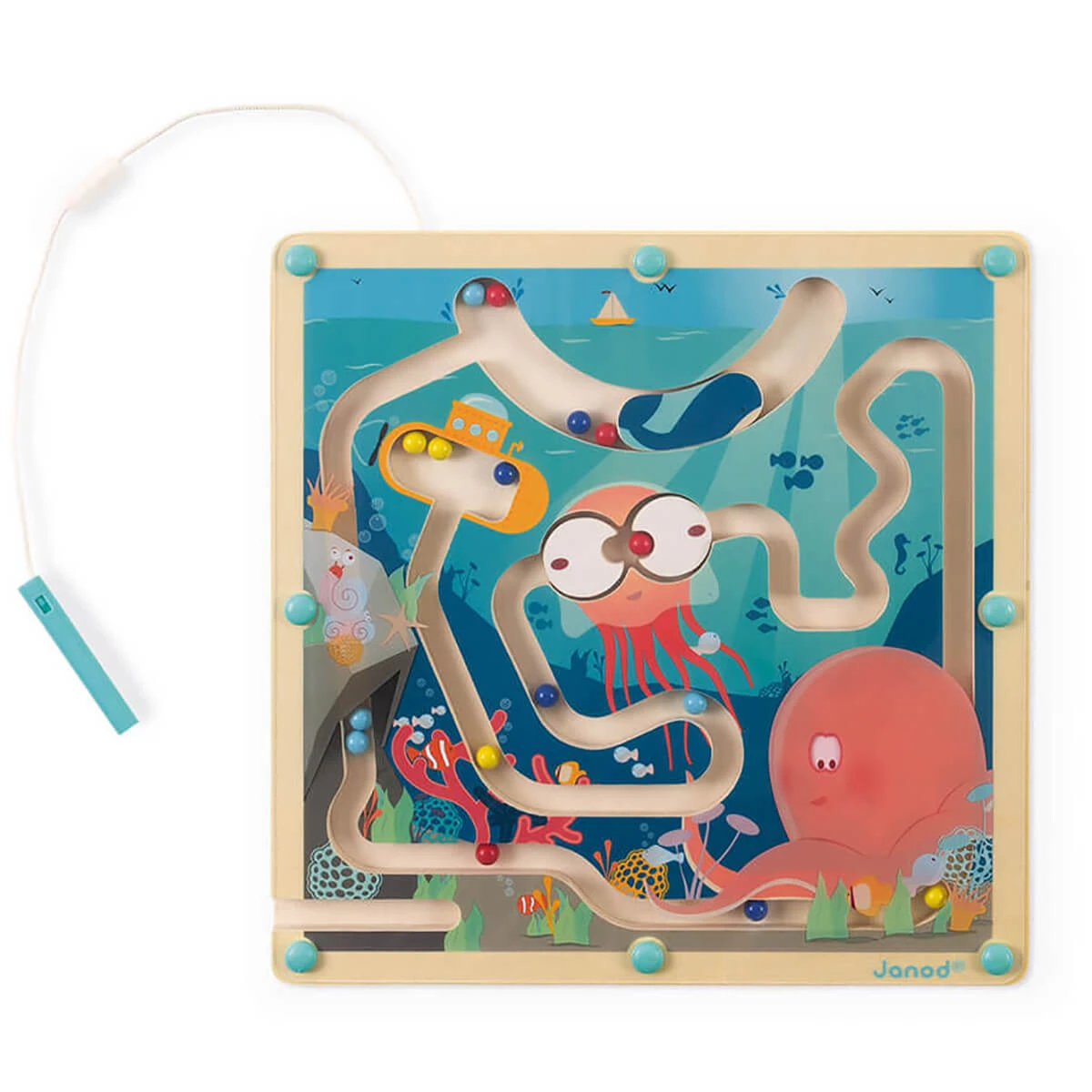 Ocean Wooden Magnetic Maze By Janod - Image 2