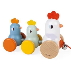 Pull Along Hen And Chicks By Janod