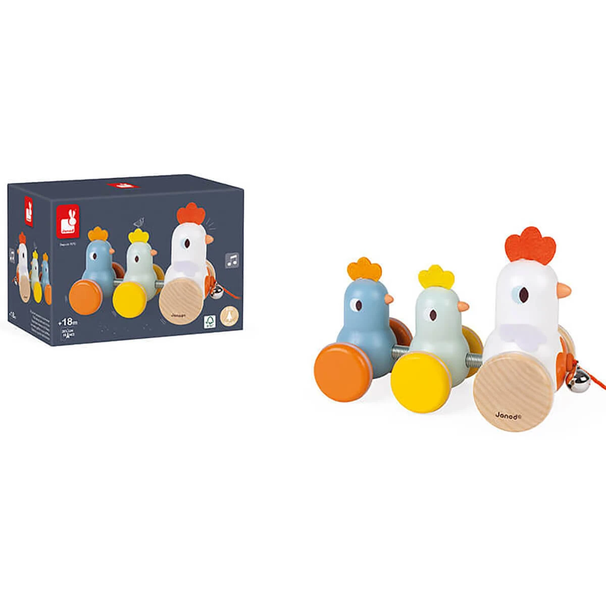 Pull Along Hen And Chicks By Janod - Image 5