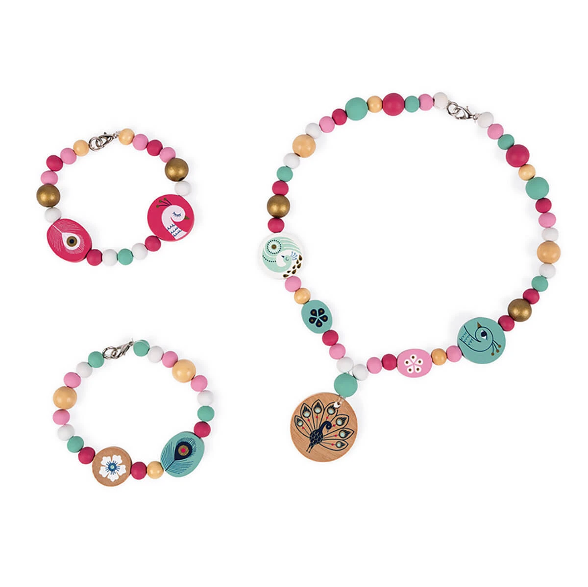 Wooden Beads - Peacocks By Janod - Image 2