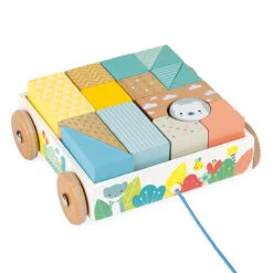Pure Pull Along Blocks Cart By Janod