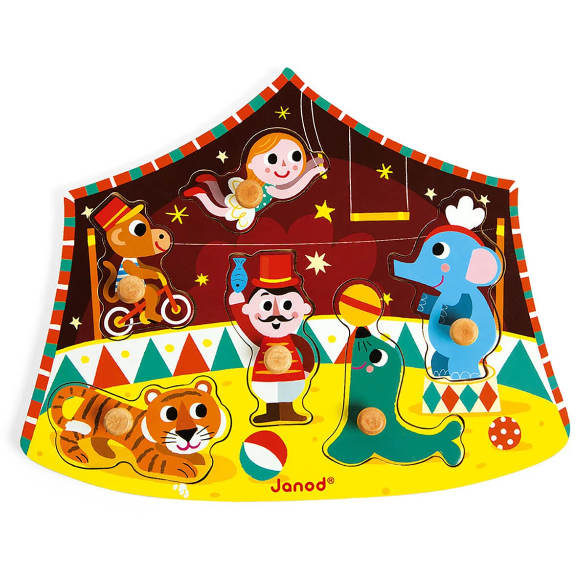 Stars Circus Wooden Puzzle By Janod - Image 2