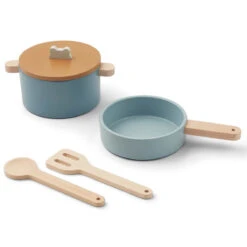 Antonio Play Cooking Set In Blue Multi Mix By Liewood
