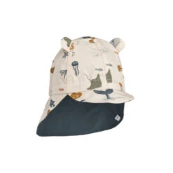 Gorm Reversible Sun Hat In Sea Creature / Sandy By Liewood