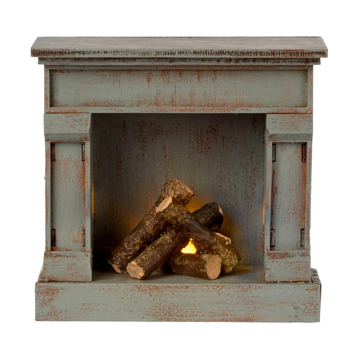 Miniature Fireplace In Vintage Blue By Maileg - Image 2