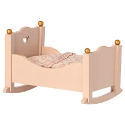 Wooden Cradle For Mouse In Rose By Maileg