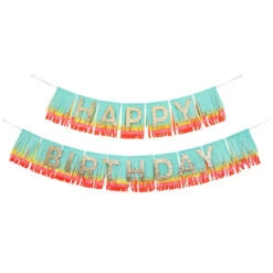 Rainbow Happy Birthday Fringe Garland By Meri Meri