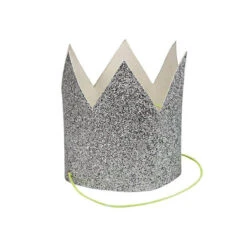 Mini Silver Glittered Crowns By Meri Meri