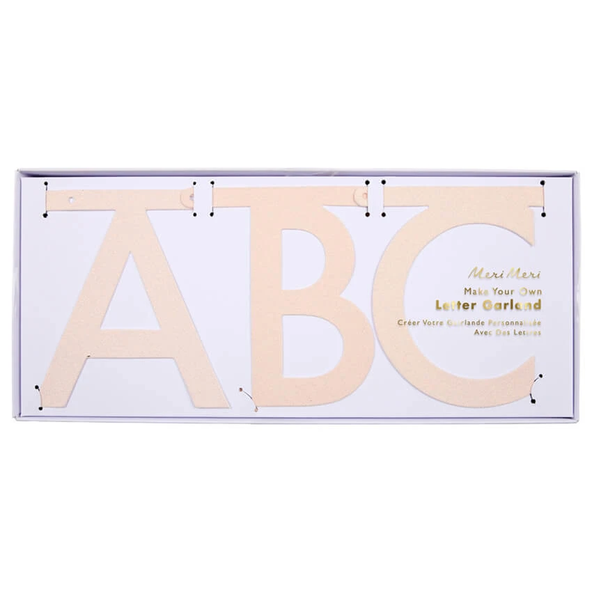 Pink Iridescent Glitter DIY Letter Garland Kit By Meri Meri