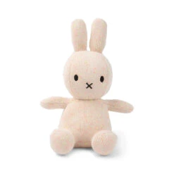Small Organic Cotton Knit Miffy In Pink And Yellow Melange (23cm) By Bon Ton Toys