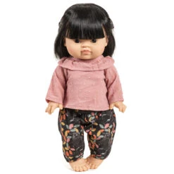 Coline Outfit (34cm Doll) In Bird Print / Tea Rose By Minikane