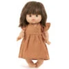 Iris Dress (34cm Doll) In Brown Sugar Plumeti By Minikane