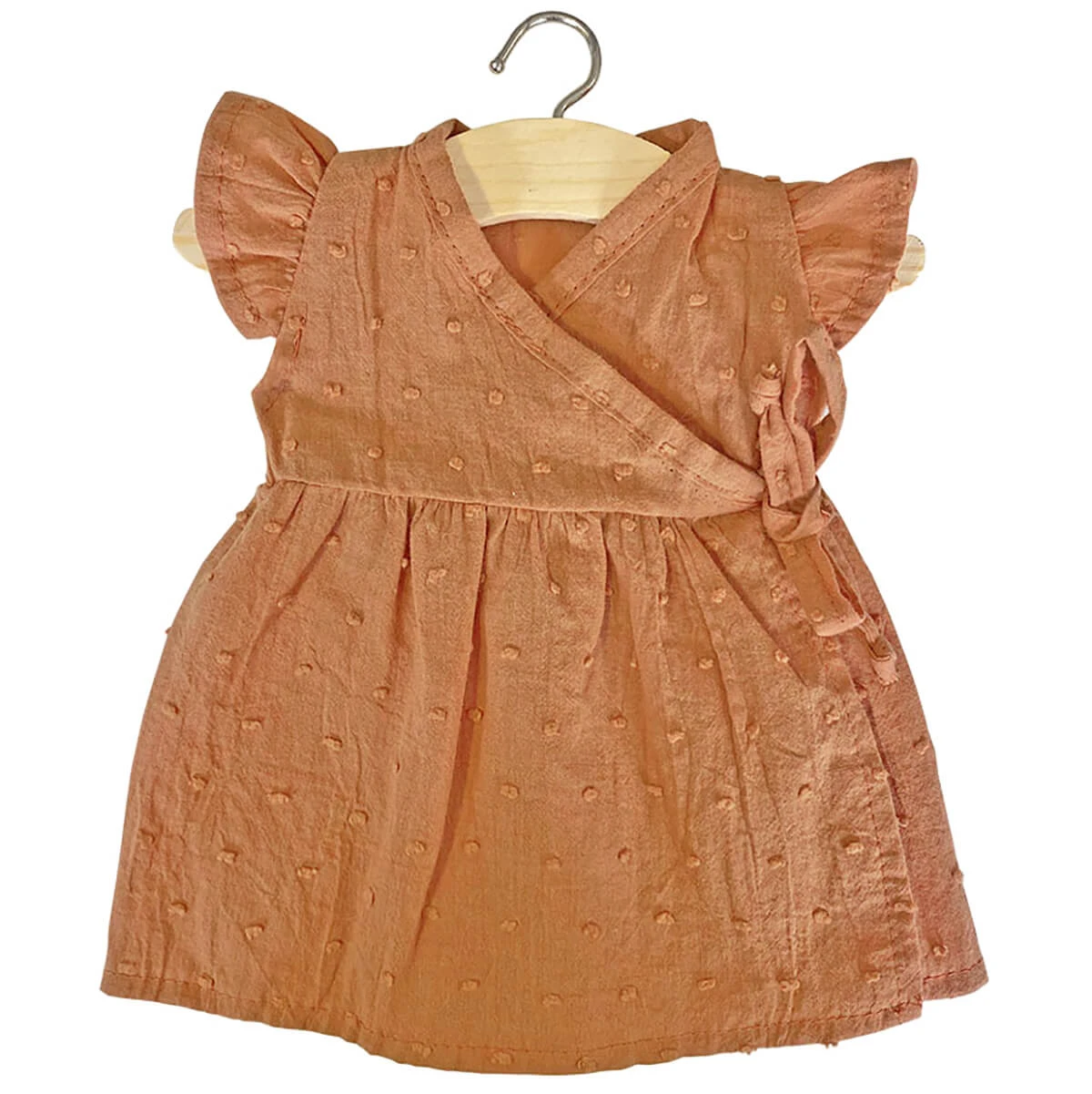 Iris Dress (34cm Doll) In Brown Sugar Plumeti By Minikane - Image 2