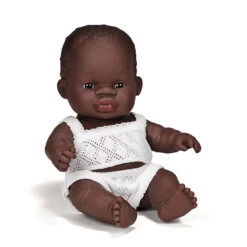 Baby Girl Doll (21cm African) By Miniland