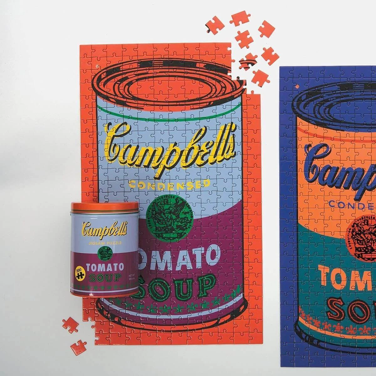 Andy Warhol Soup Can Orange Aqua 300 Piece Puzzle By Mudpuppy - Image 2