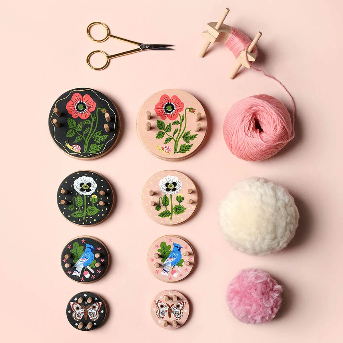 Large Pom Pom Maker In Pink By Oana Befort X Pom Maker - Image 4