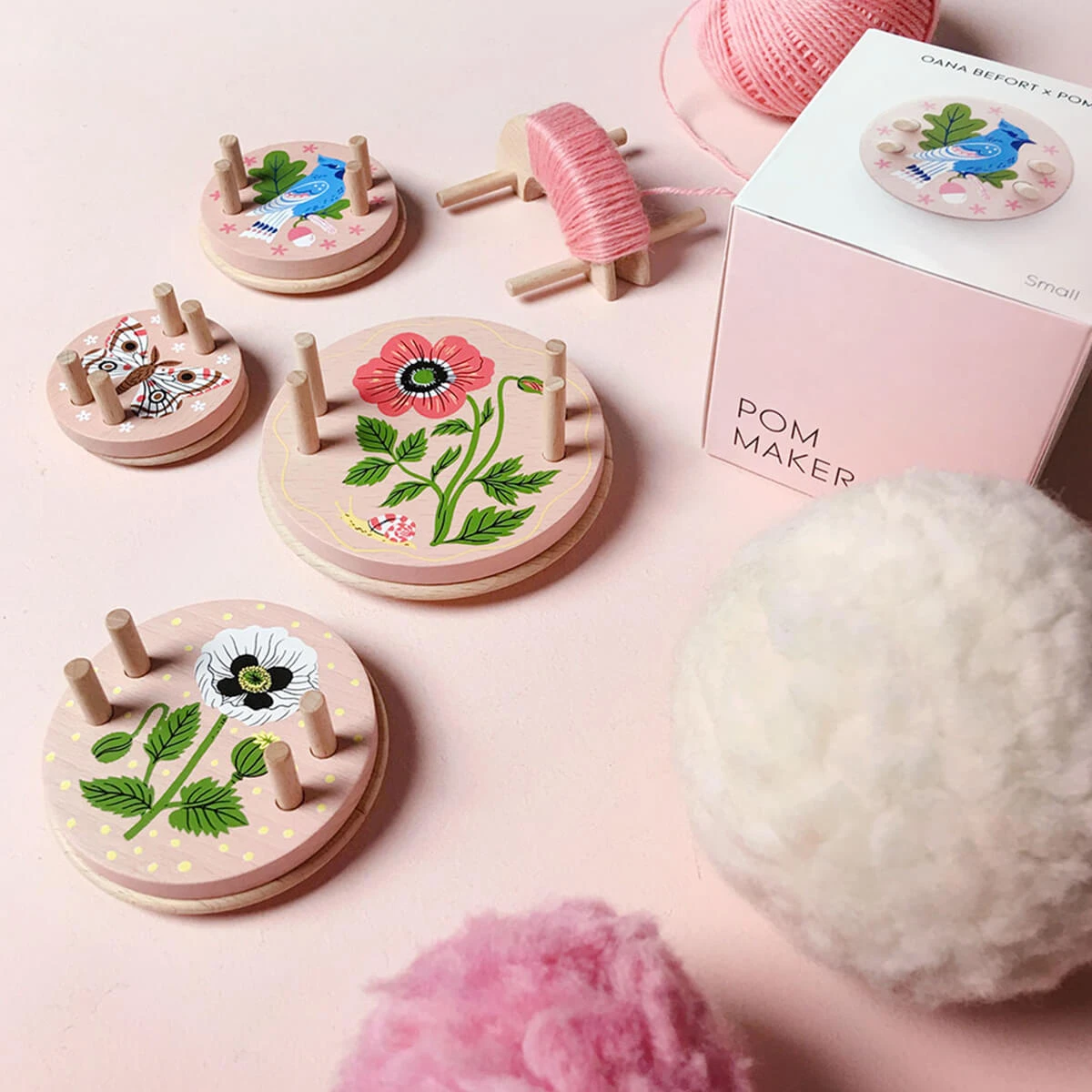 Large Pom Pom Maker In Pink By Oana Befort X Pom Maker - Image 2