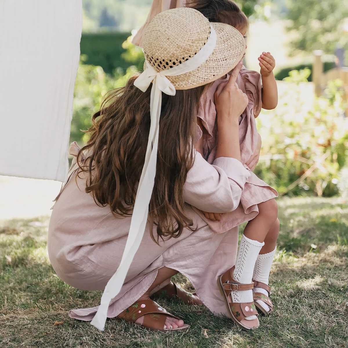 Uniqua Blooming Clover Scallop Velcro Sandal In Latte By Petit Nord - Image 15