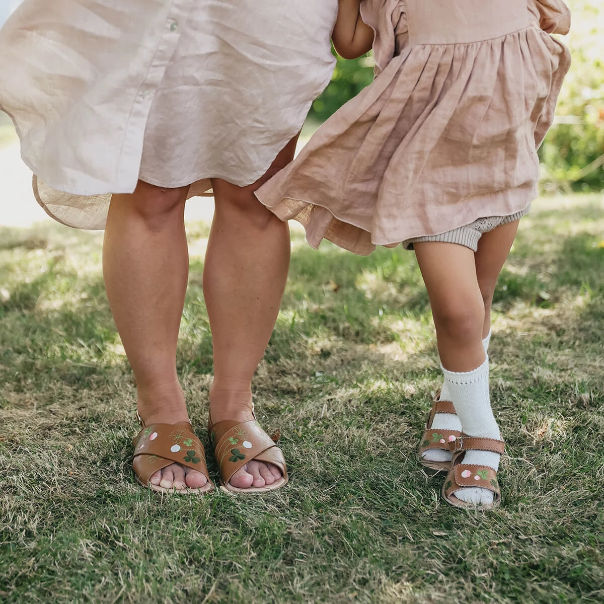 Uniqua Blooming Clover Scallop Velcro Sandal In Latte By Petit Nord - Image 17