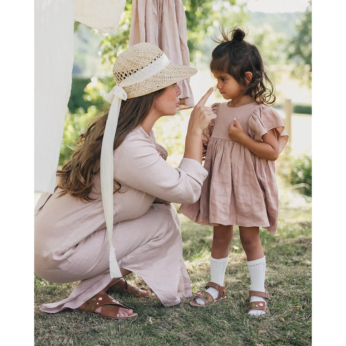 Uniqua Blooming Clover Scallop Velcro Sandal In Latte By Petit Nord - Image 18