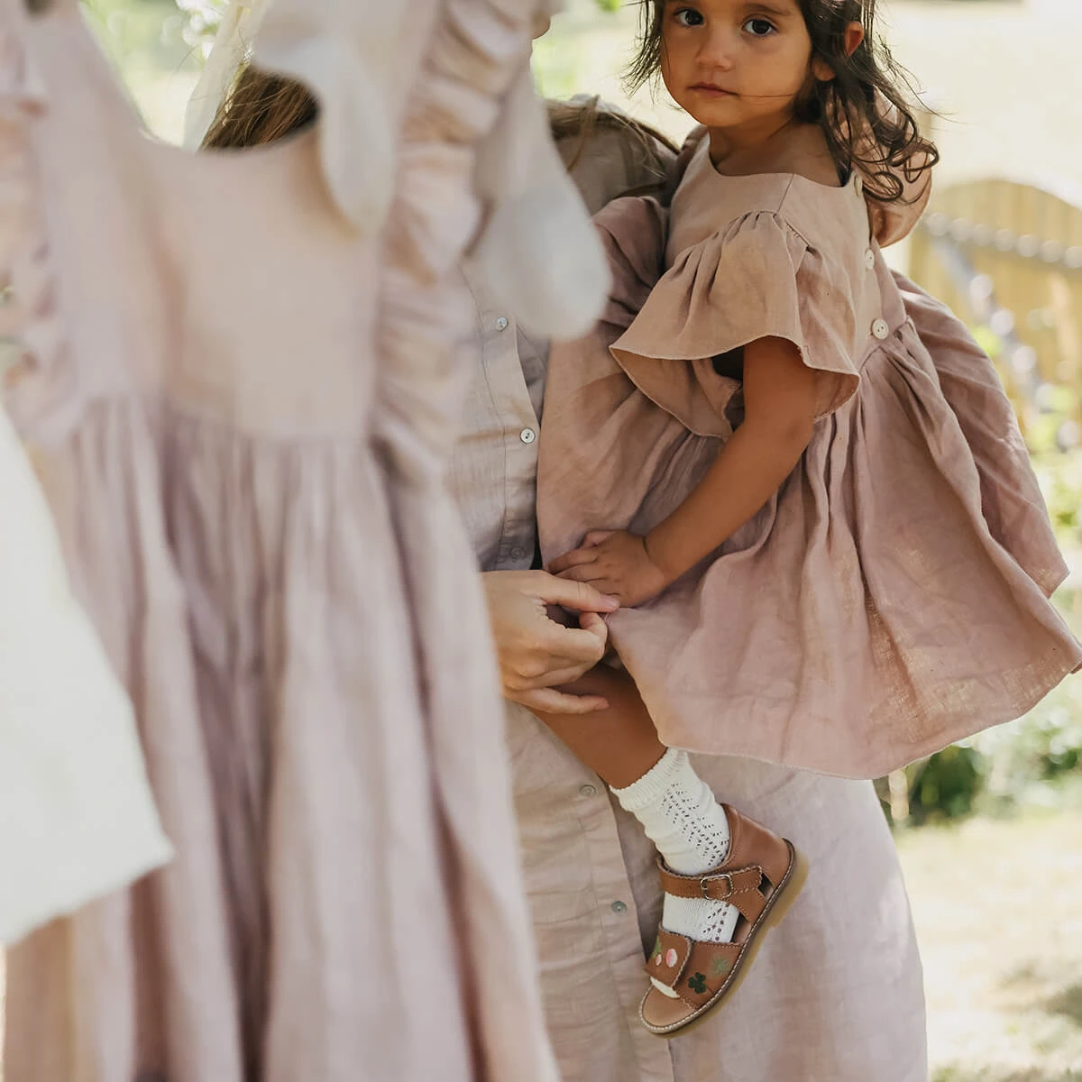 Uniqua Blooming Clover Scallop Velcro Sandal In Latte By Petit Nord - Image 10