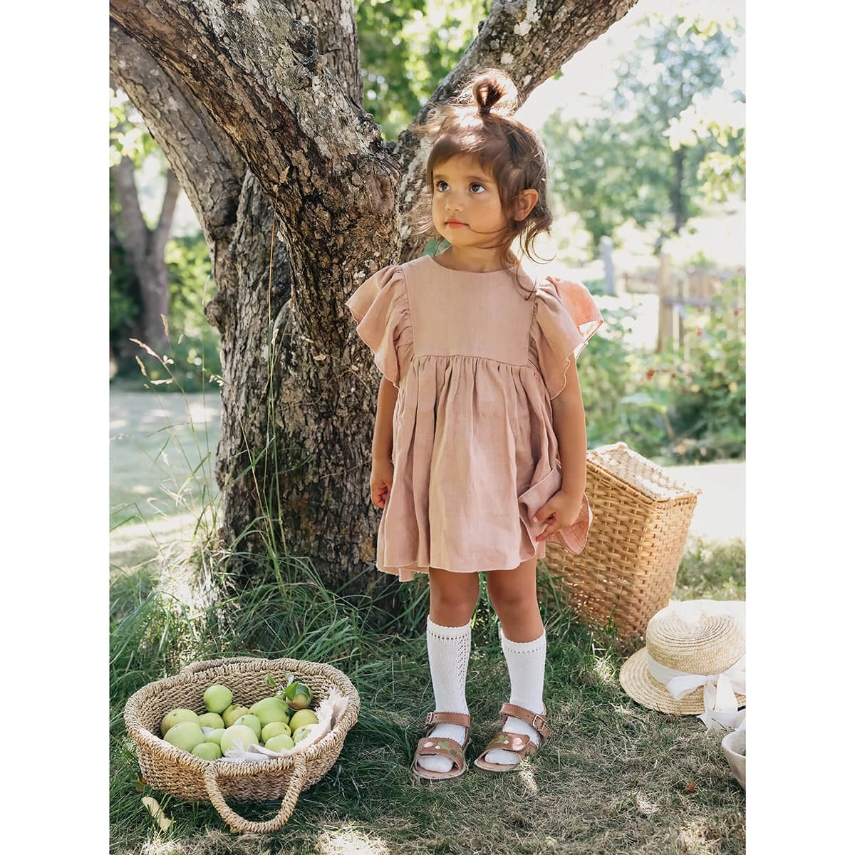 Uniqua Blooming Clover Scallop Velcro Sandal In Latte By Petit Nord - Image 19