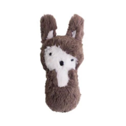 Siggy The Rabbit Plush Baby Rattle In Brown By Sebra
