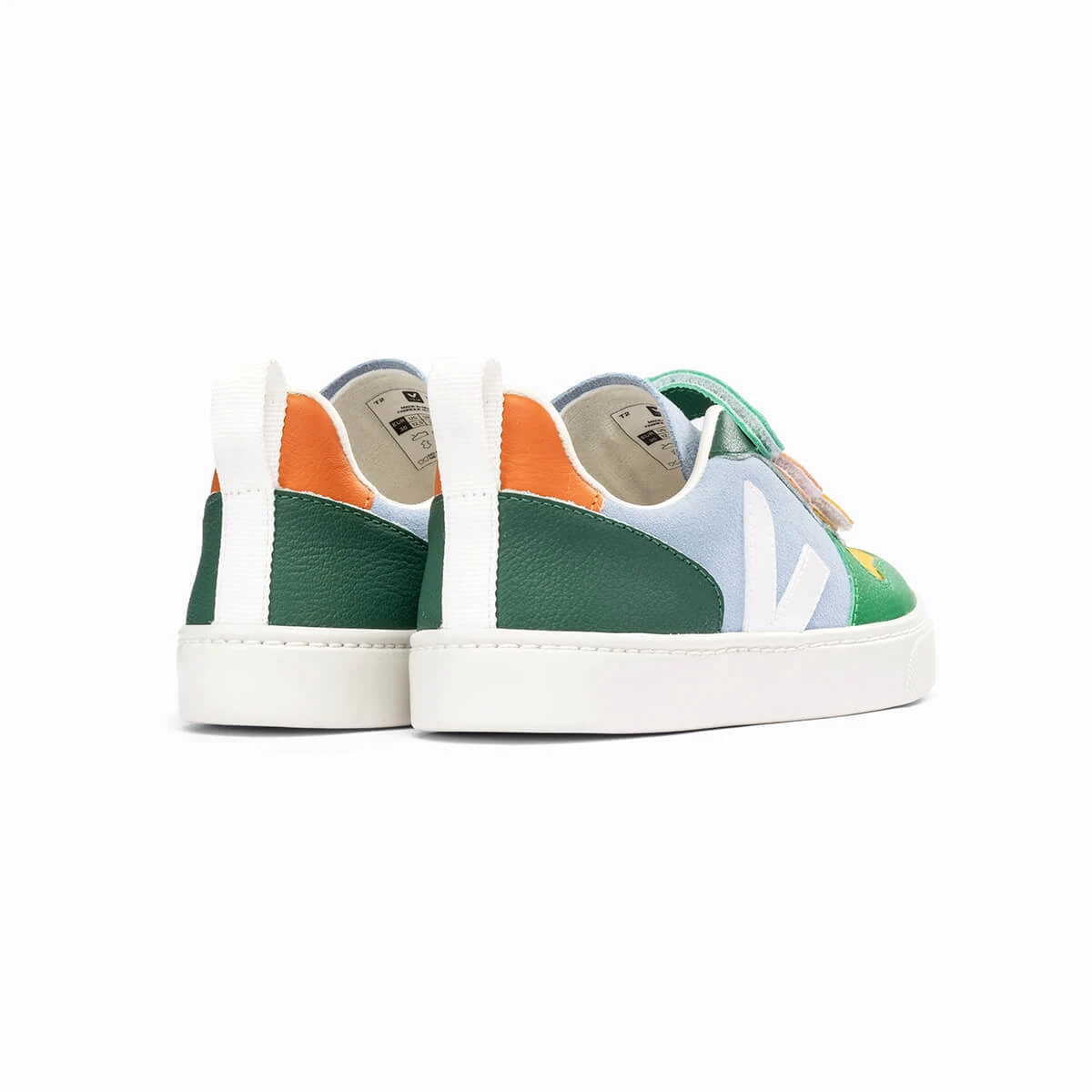V-10 Small Suede Velcro Trainers In Multico / Steel By Veja - Image 2