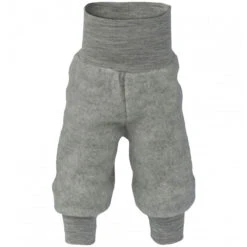 Wool Fleece Baby Pants With Waistband In Grey Melange By Engel